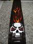 LeatherGirl Black Skull w Flames Studded Guitar Strap